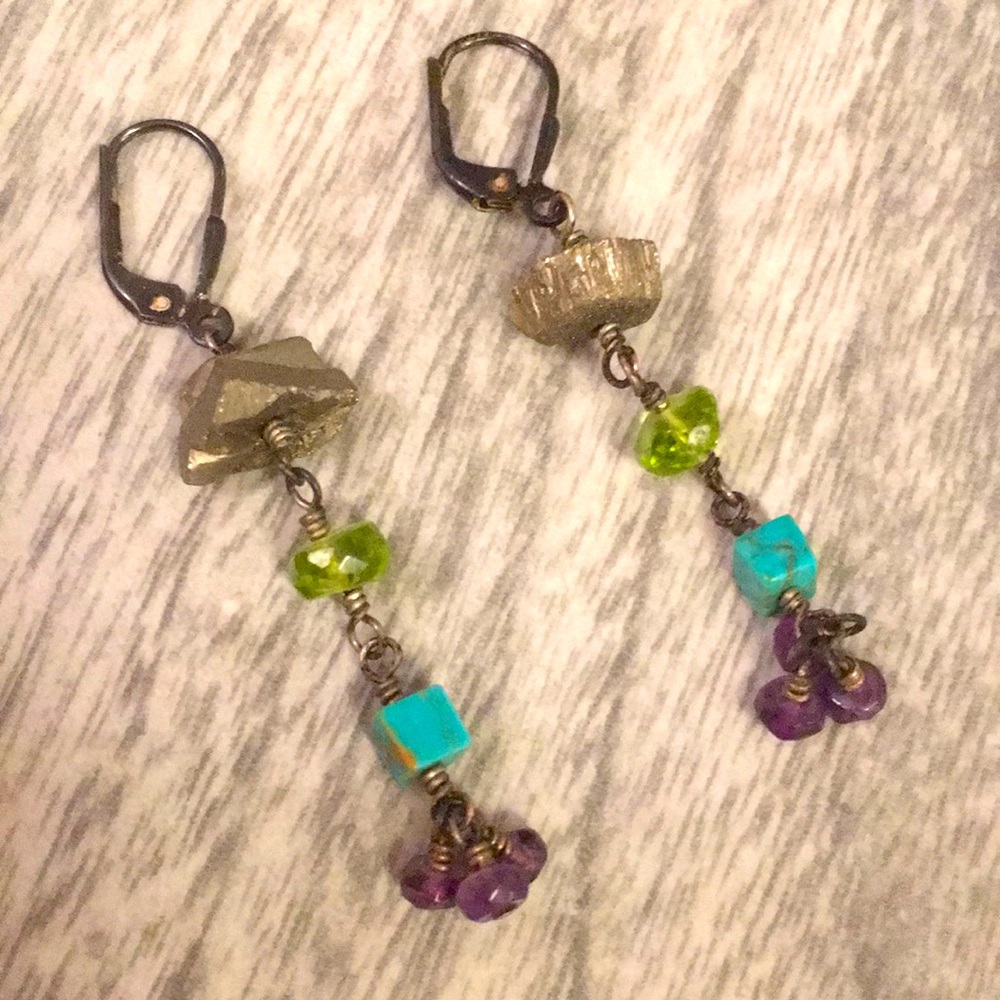 Handmade Multi Stone Earrings